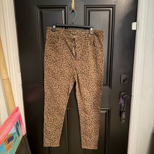 American Eagle Outfitters Brown Leopard-Print Skinny Jeans